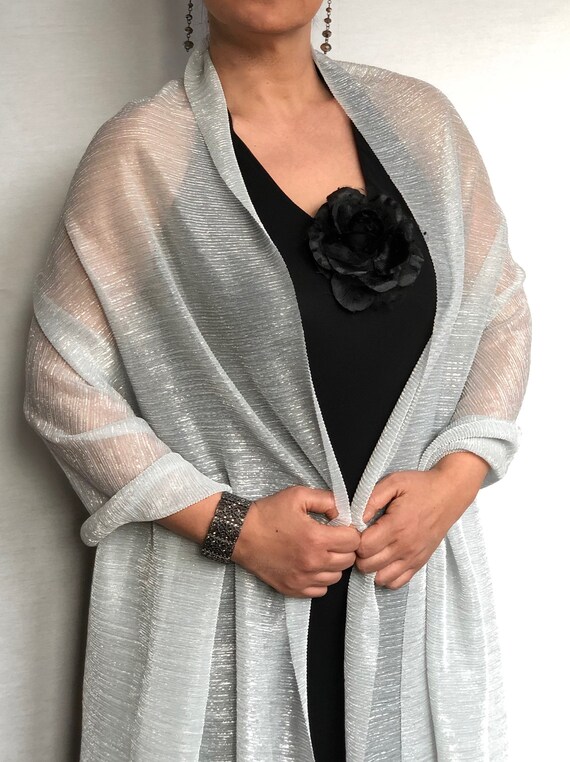 silver evening wrap