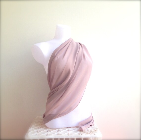 dusty rose chiffon shawl