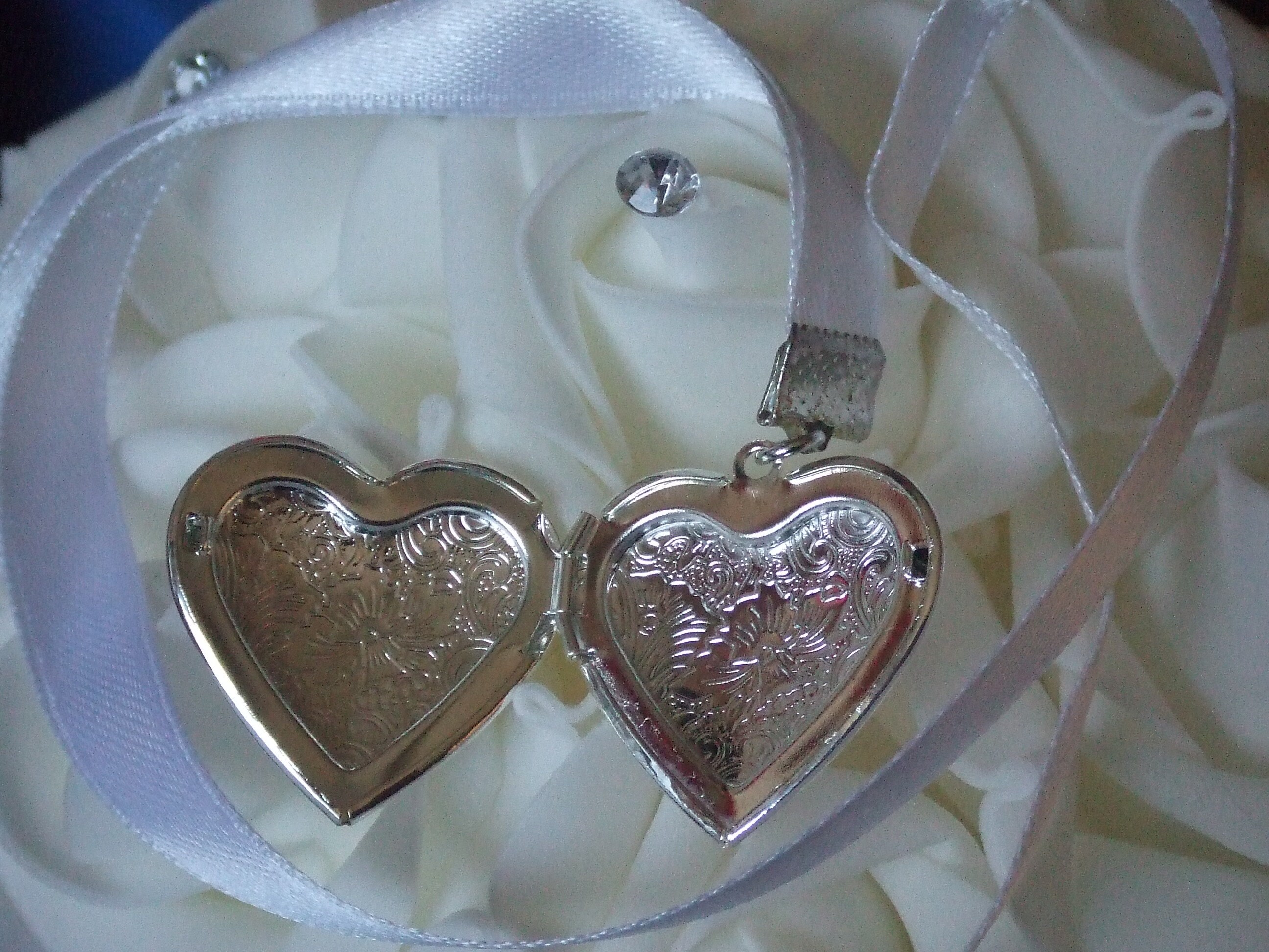 Wedding Bouquet Heart Locket Memory Photo Frame on ribbon with Etsy