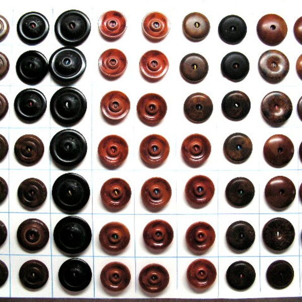 Antique Buttons ~ 63 Vegetable Ivory / Tagua Nut on Collector's Card