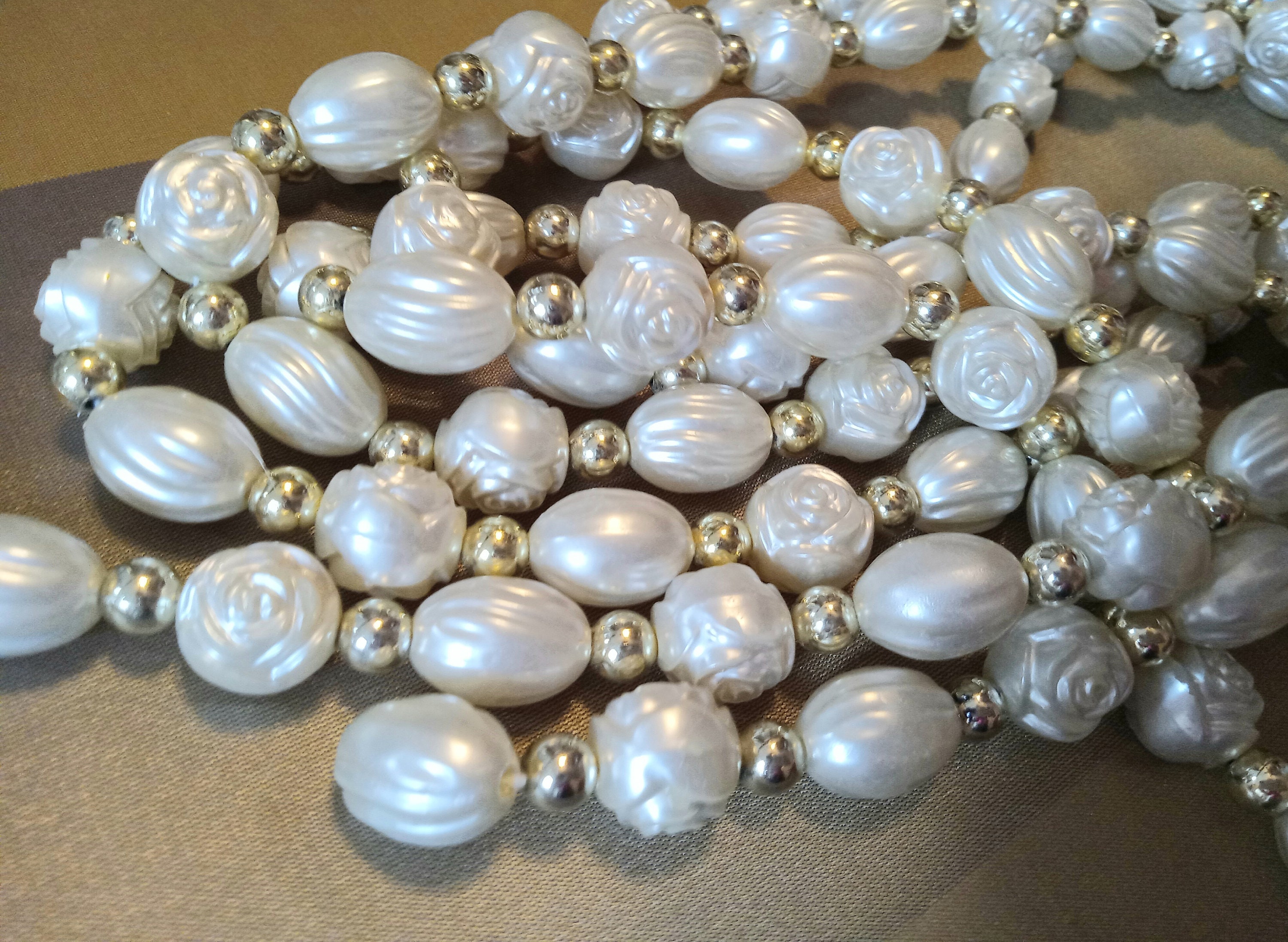 12mm X 10yds Pearl Garland Ivory 
