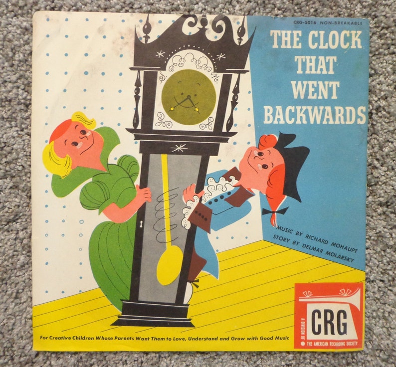 Children's Record Guild the Clock That Went Backwords Etsy