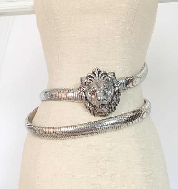 Accessocraft NYC Lion's Head Stretch Belt Silver T