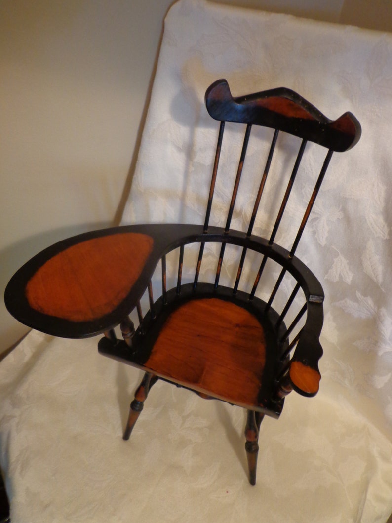 Doll Size Student Chair Doll School Chair Black And Natural Etsy