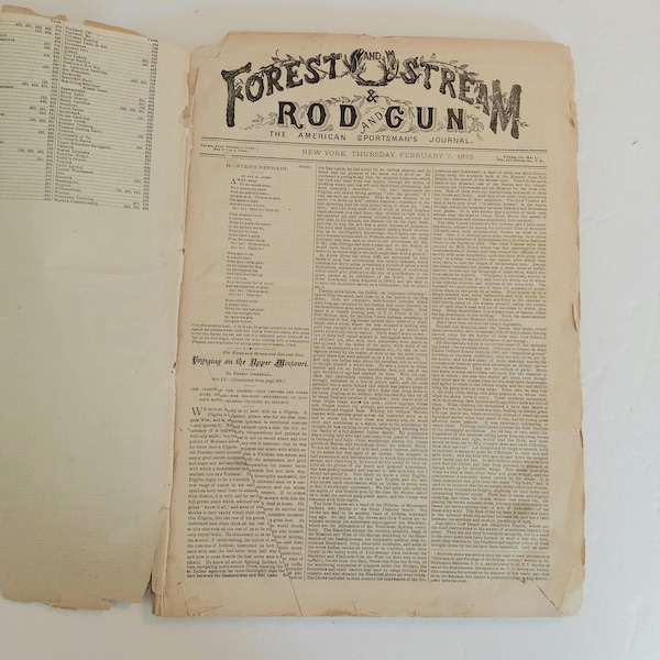 RARE Antique Forest and Stream & Rod and Gun The American Sportsman's Journal February 7, 1878 - May 2, 1878 Bound Collection Weekly Journal