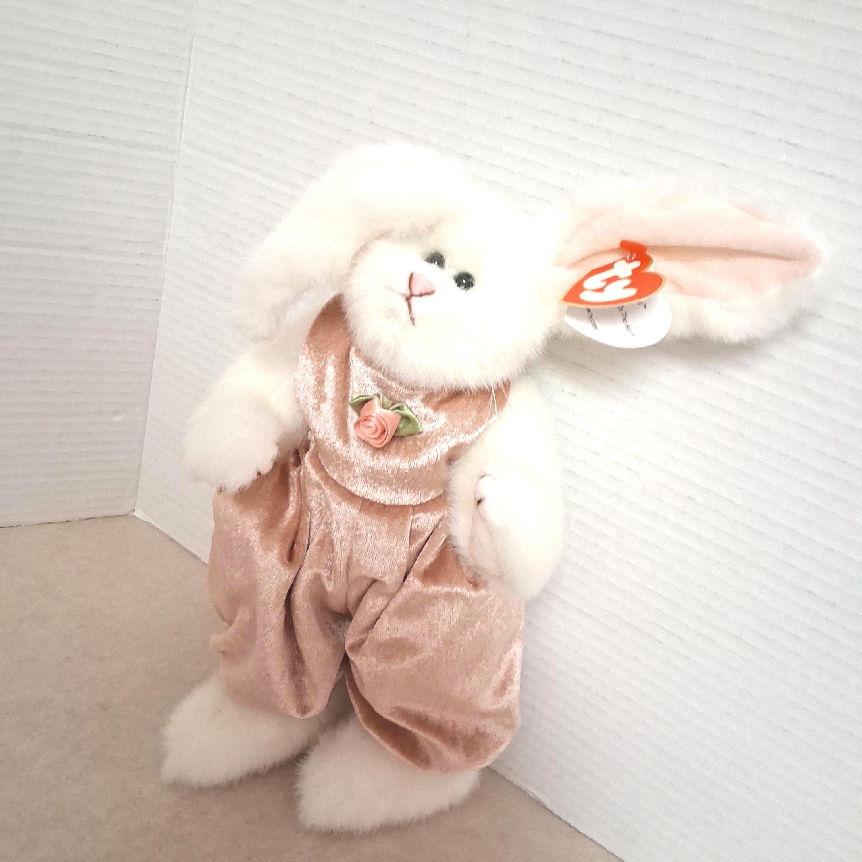 TY Beanie Baby, Sara White Bunny Rabbit (1993) the Attic Treasures