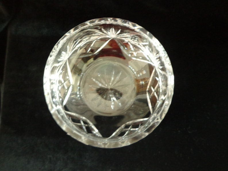 Rogaska Full Lead Crystal Bowl Hand Made in Yugoslavia Fan Design Heavy Crystal Bowl 6