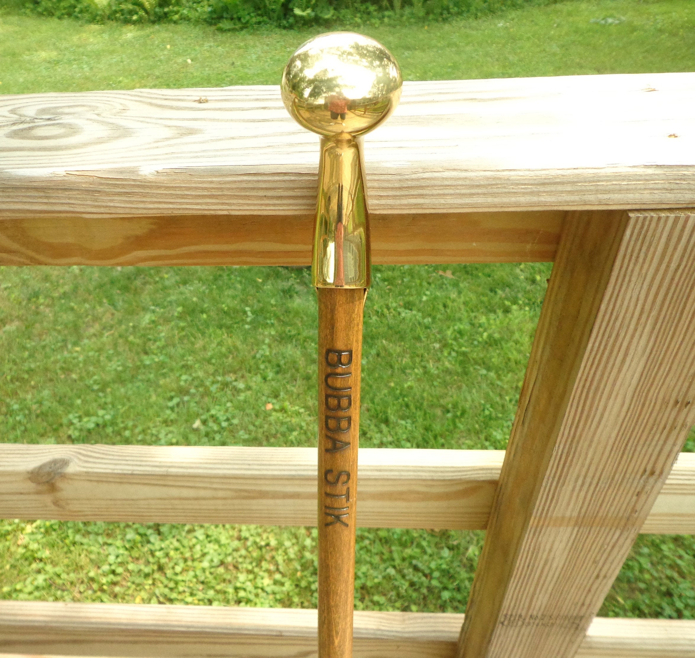 BUBBA STIK Texas style walking stick cane made of Mahogany Stained Handmade  Gift