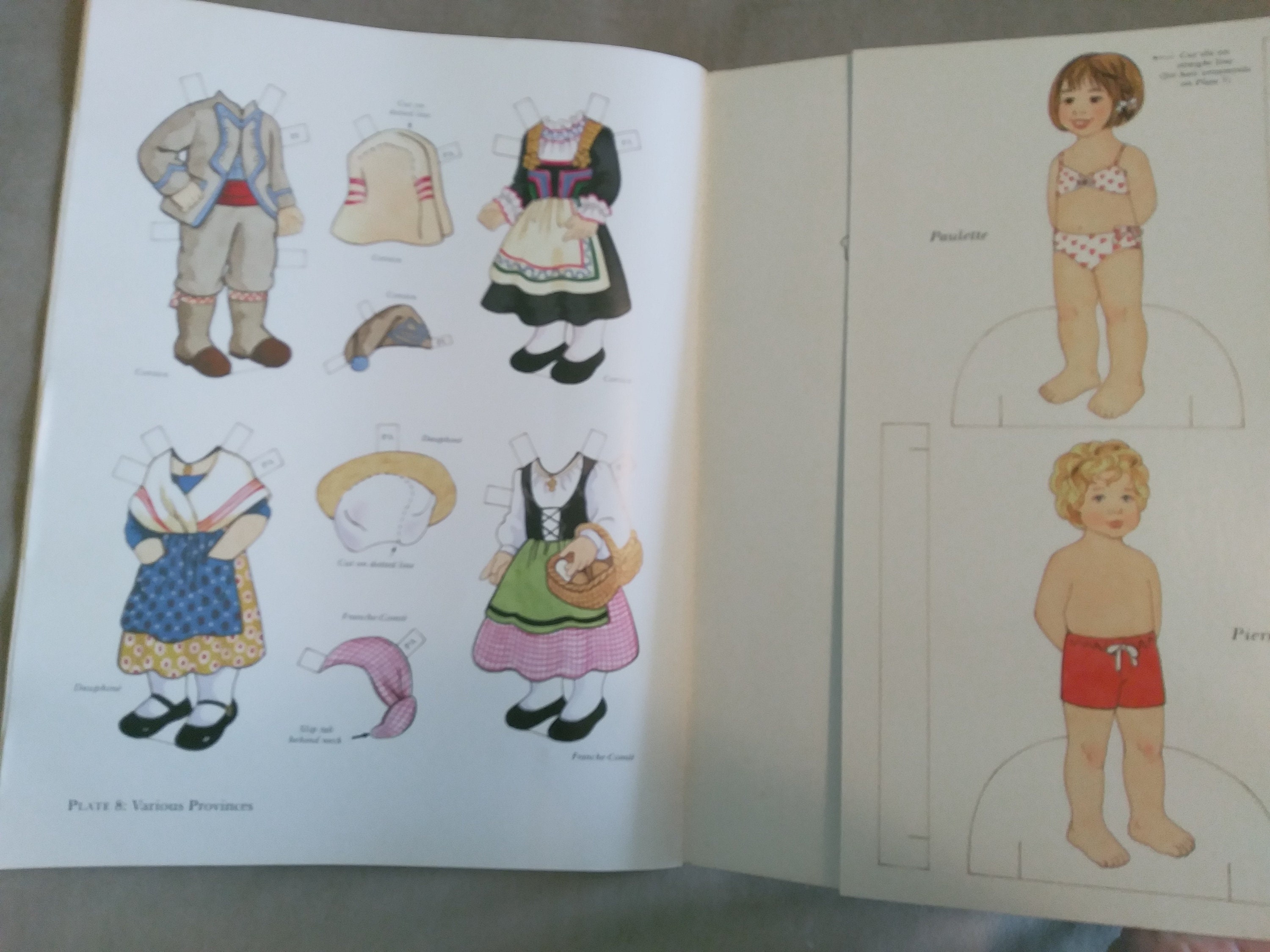 French Folk Costumes, 1991, Paper Doll Book, 12 by 9.5