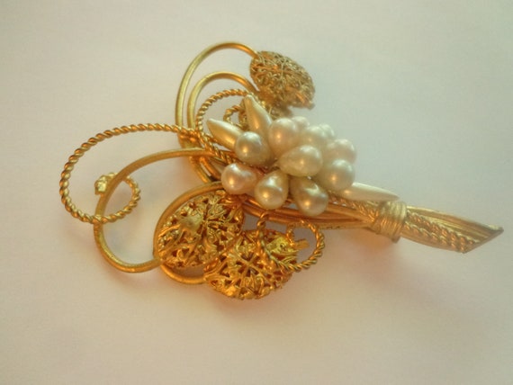 Antique Pin  / Brooch, Gold Plated Rolled Gold  F… - image 3