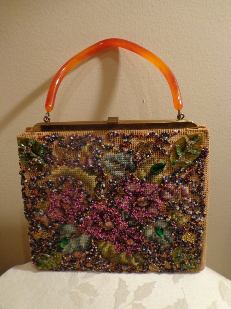 Vintage 1960s Soure New York Heavily Beaded Purse/Handbag | Etsy