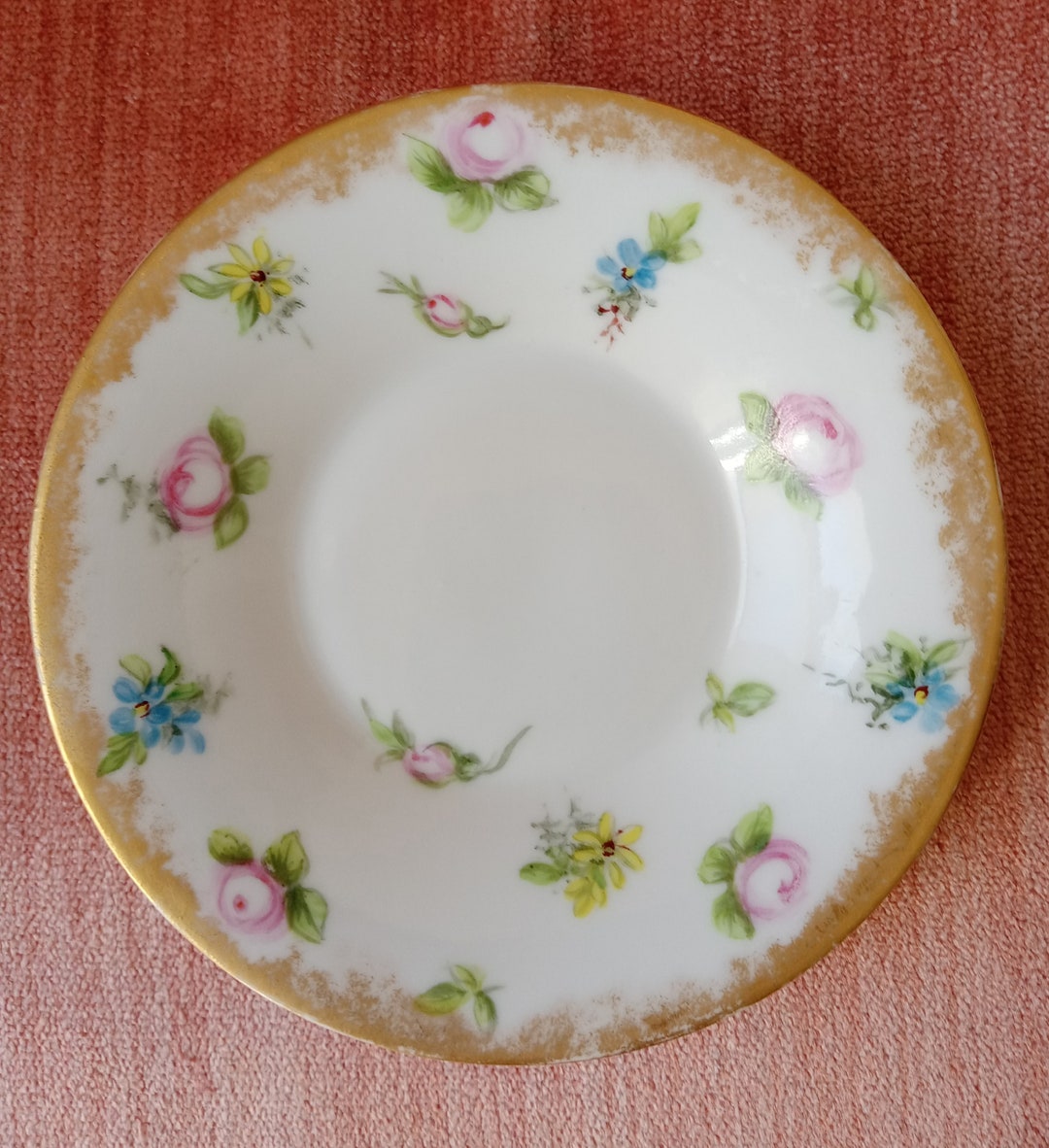 Vintage Arabia Finland Blue Flowers Set 6 Small Plates | eBay