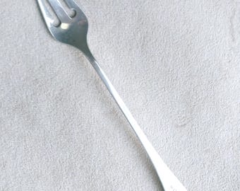 Tenedor para condimentos de plata esterlina, tenedor pequeño para servir de tres puntas, 6" de largo