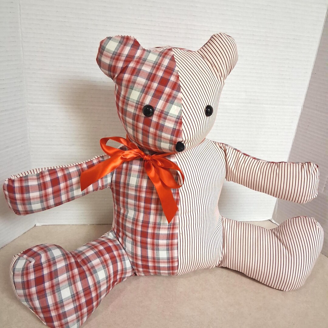 Vintage Handmade Red Plaid and Stripes Teddy Bear, Christmas Bear - Etsy