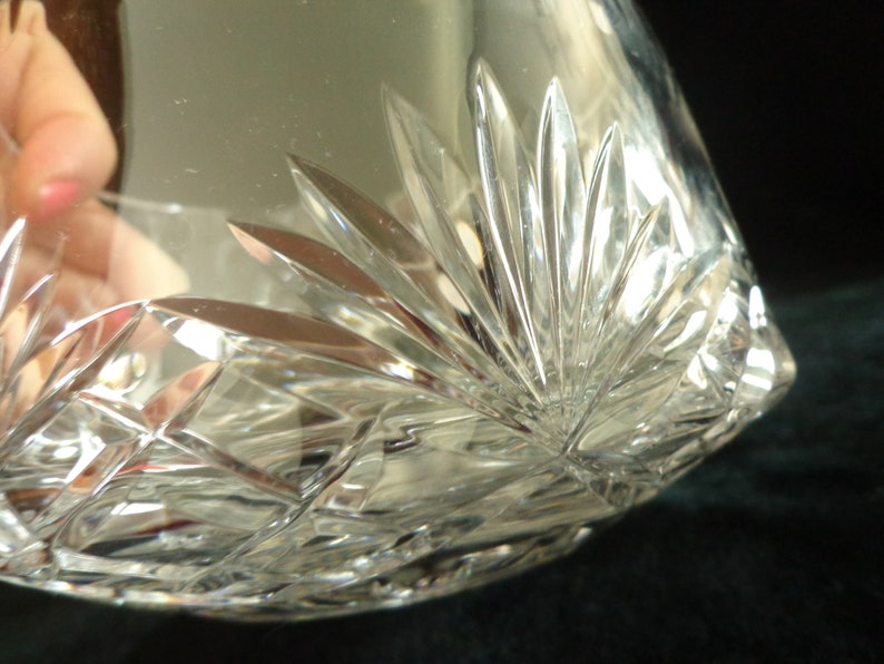 Rogaska Full Lead Crystal Bowl Hand Made in Yugoslavia Fan Design Heavy Crystal Bowl 6