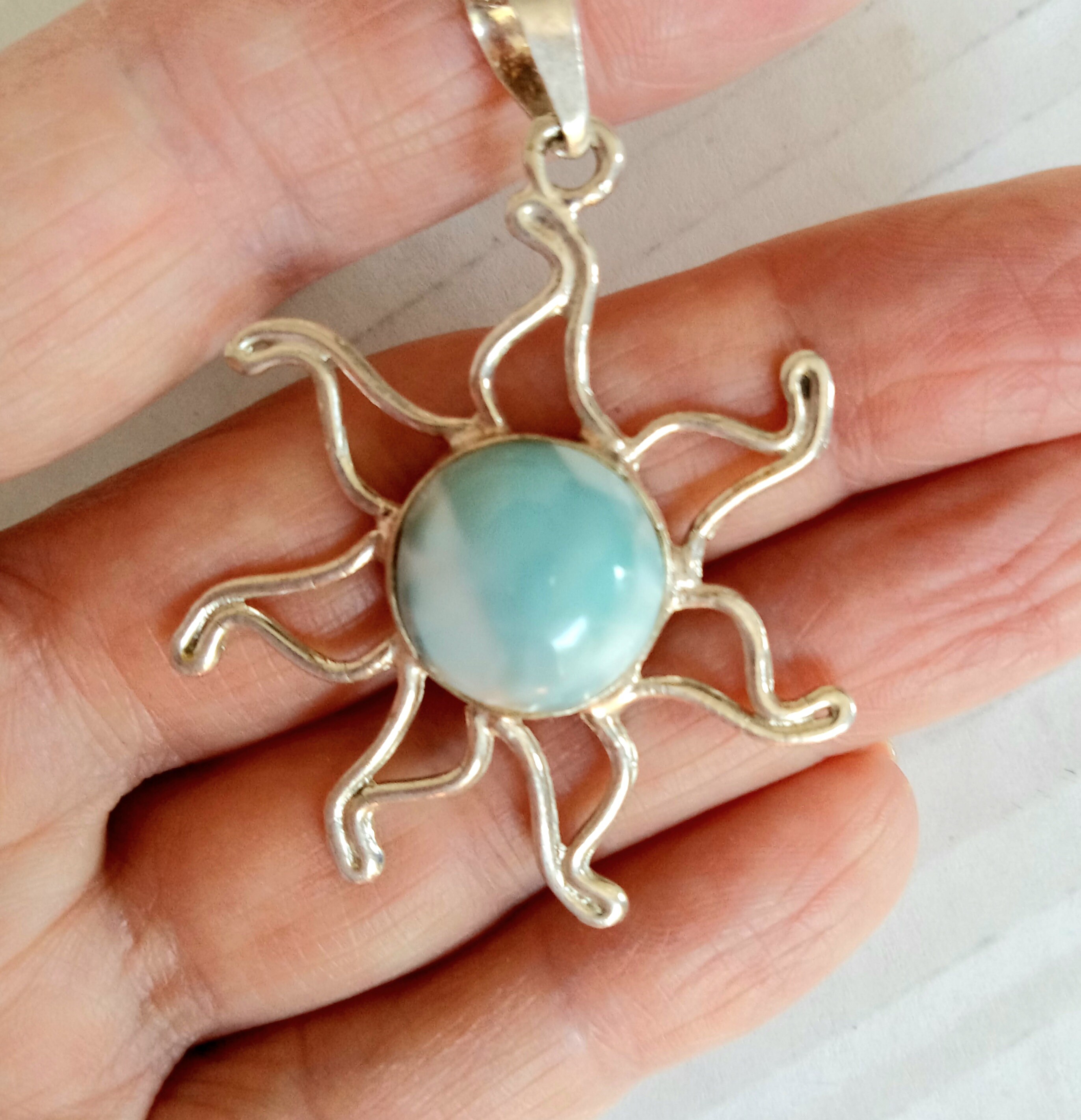 Larimar Sun Pendant Larimar Sun Pendant