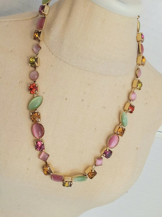 Lia Sophia Multi Color Stones Necklace 16 - 19"
