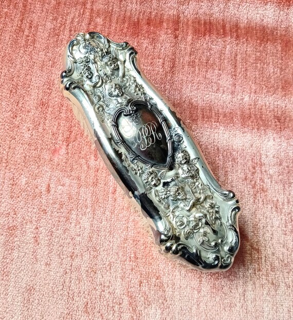 Vintage Victorian Repousse Silver Plate Clothing Brush  display picture 1