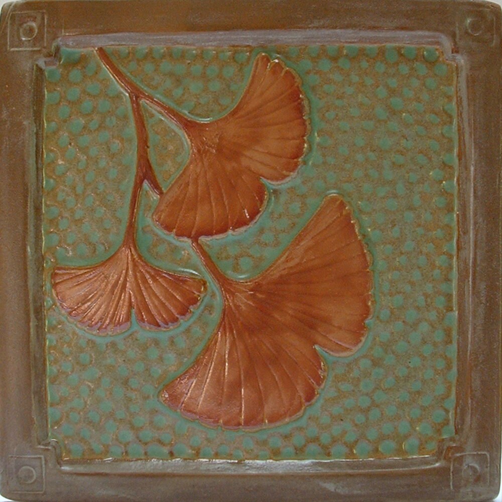 Ginkgo Tile, Arts and Crafts Style, Craftsman Decor, Mission Style 