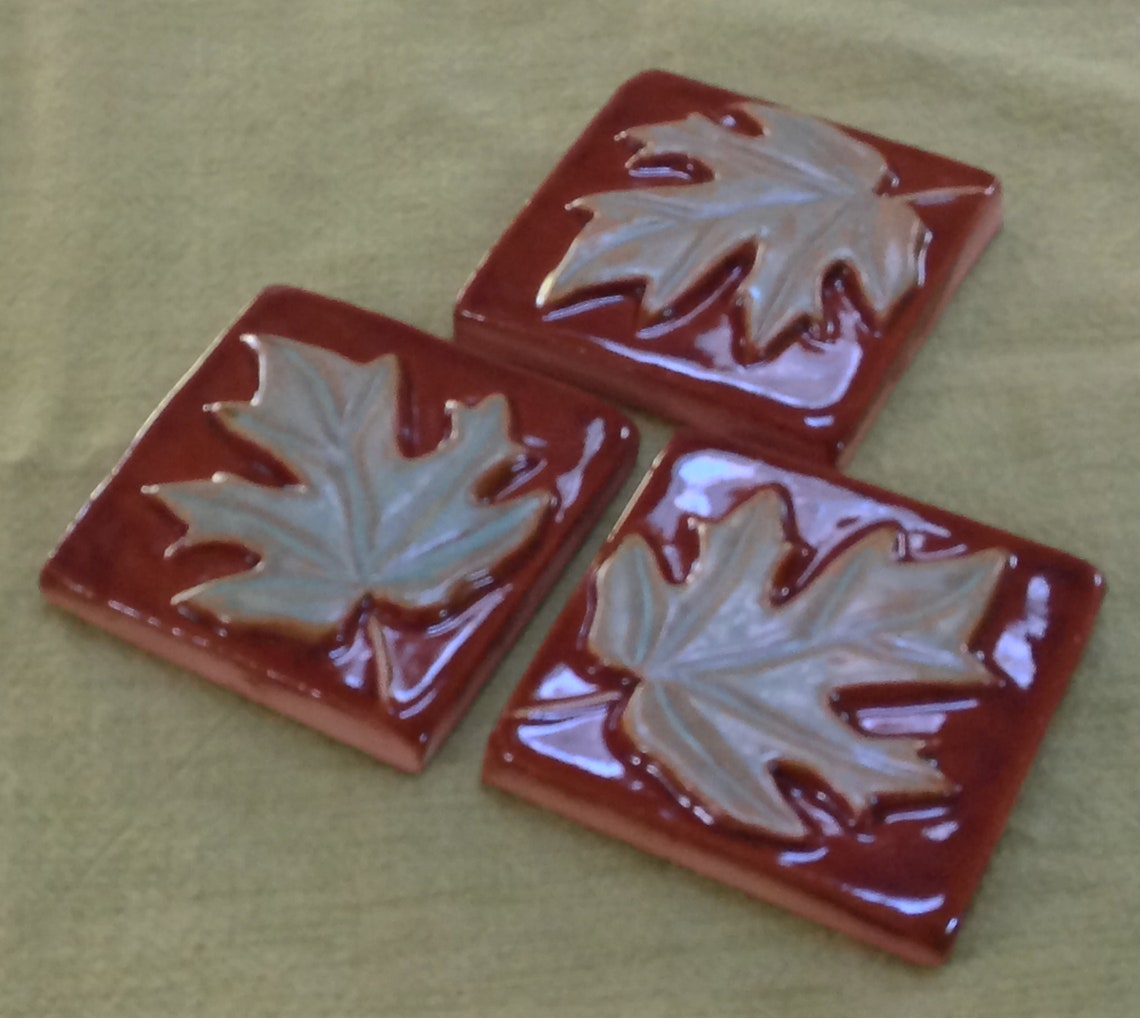 3 pulgadas hoja de arce Azulejo Artes y Artesanías azulejos | Etsy