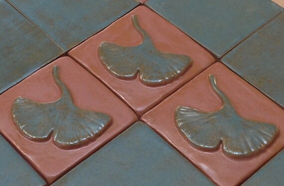 3 Ginkgo Tile Arts And Crafts Tile For Fireplace Or Etsy