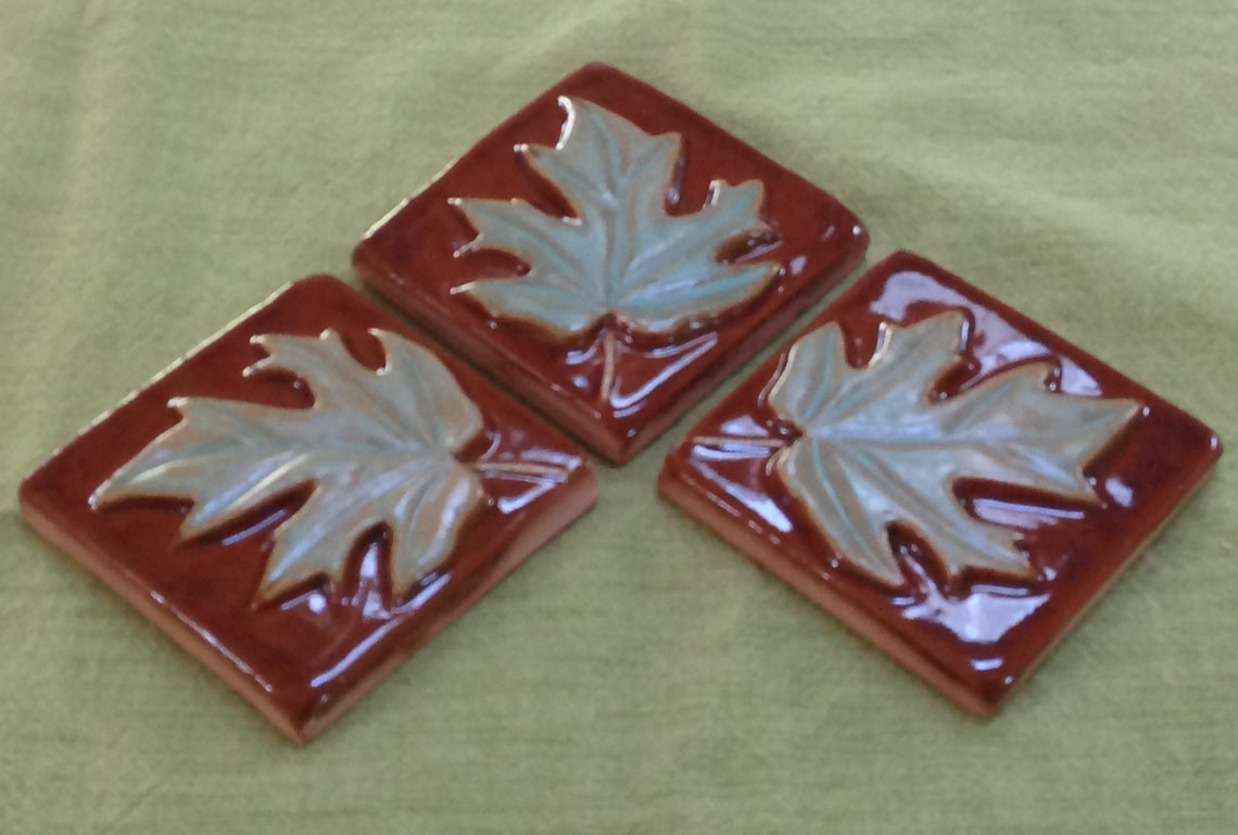 3 pulgadas hoja de arce Azulejo Artes y Artesanías azulejos | Etsy