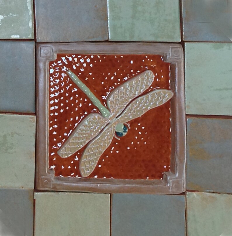 6 Inch Dragonfly Tile for Fireplace and Kitchen.dark Brown & Etsy
