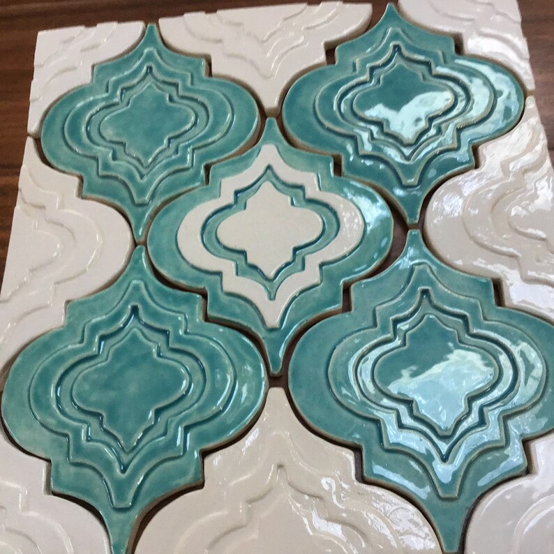 Tile Mural Spanish Colonial for Kitchen or Bath, Arabesque Design, 5 ...