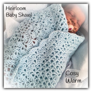 Handmade Crochet Baby Shawl blanket. Perfect New Baby Gift. Heirloom to Hand Down. Comes Gift Wrapped. Etsy UK