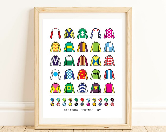 Jockey Print Saratoga Springs NY Horse Racing Print Custom Print for