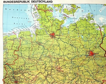 Large Germany Wall Map: Historic Unification 1990, Original School Chart (55x39)