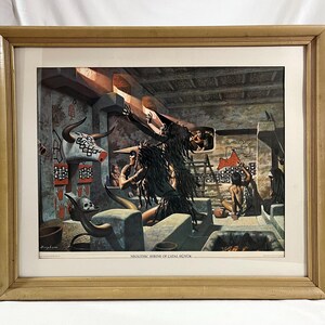 Vecchia stampa originale del 1967, la città più antica del mondo &quot;Santuario di Catal-Huyuk&quot; di Celotex Corp. Rara litografia di James Bingham