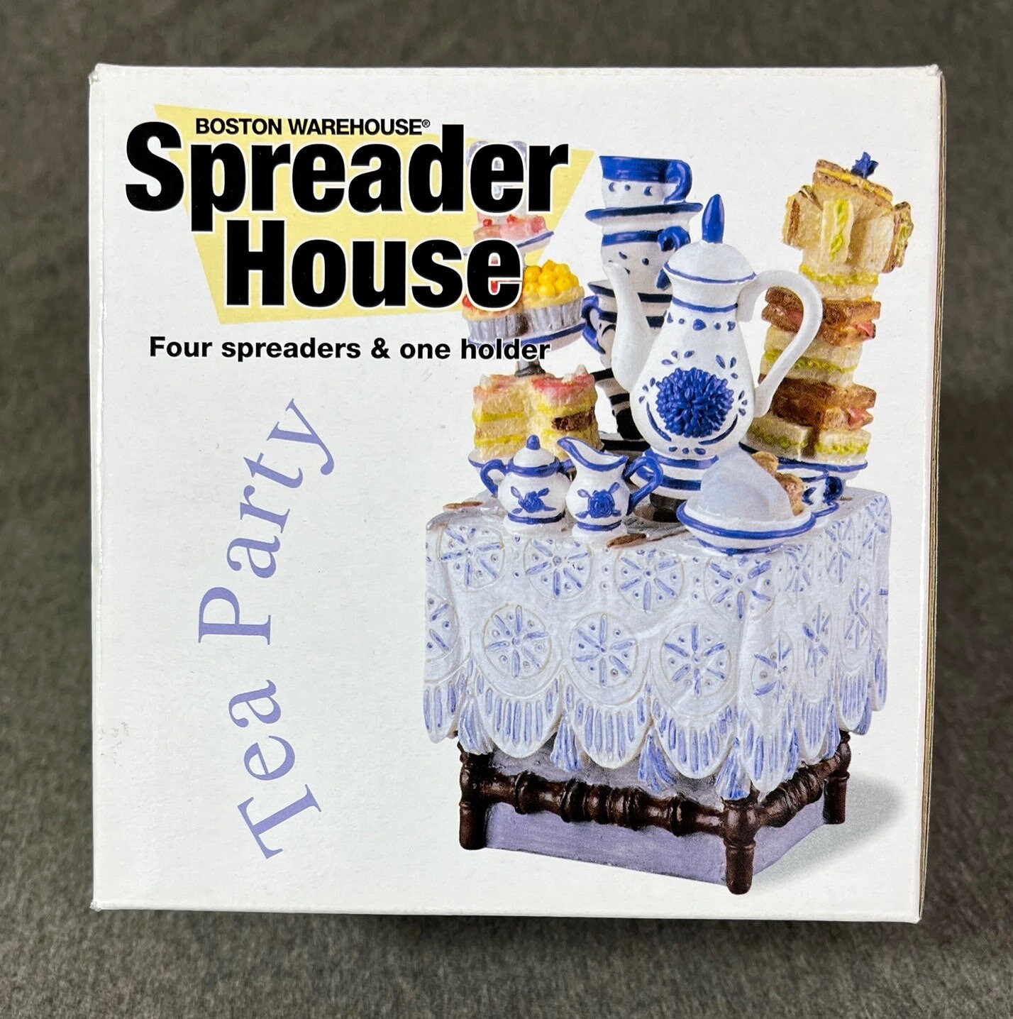New Set of 4 Spreaders W/holder House Tea Party by Boston Warehouse ...