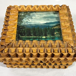 Tramp Art Jewelry Box: Hand Carved Wood Folk Art by George Borum