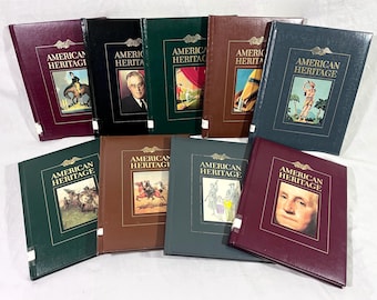 Qty 9 American Heritage Leather Bound Magazines Collectors Edition 1980-82 Ex-Library