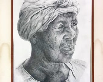 Nathan Jones Signed Artist Proof Graphite Sketch Framed Print by Listed Texas Black Artist