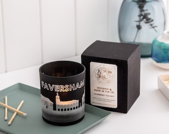 Faversham Skyline Glass Tealight Holder