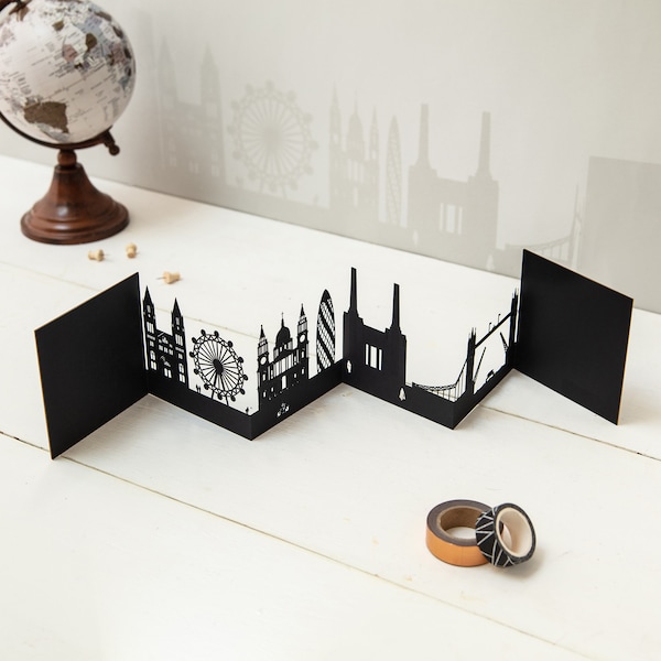 London Skyline 3D Card – Papercut Cityscape Card – London Gift – Leaving Gift London – New Home Card – Birthday Card – Unique UK City Card