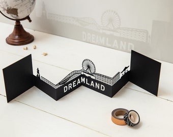 Dreamland Margate Skyline Silhouette 3D Papercut Card