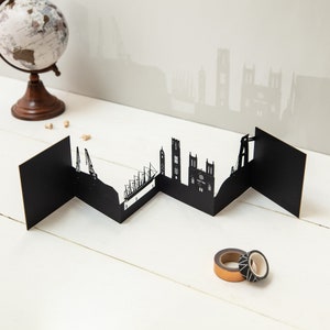 Bristol Skyline Silhouette 3D Papierschnitt Karte
