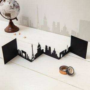 Carte Papercut 3D Silhouette Paris Skyline