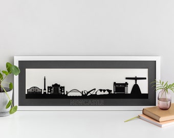 Newcastle Skyline Silhouette Papercut Art