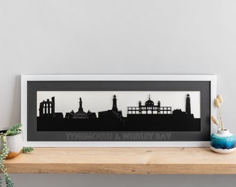 Tynemouth Skyline Silhouette Papercut Art