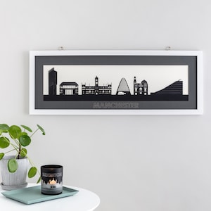 Manchester Skyline Silhouette Papercut Art