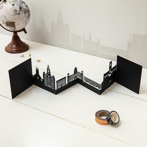 Liverpool Skyline Silhouette 3D Papercut Card