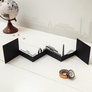 Kew Gardens Skyline Silhouette 3D Papierschnitt Karte