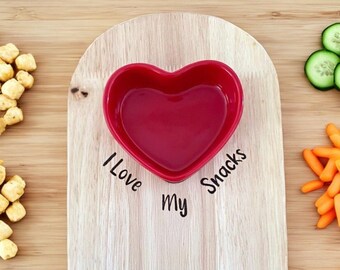 Snack board, Valentine’s Day gift for kids, snack try with dish