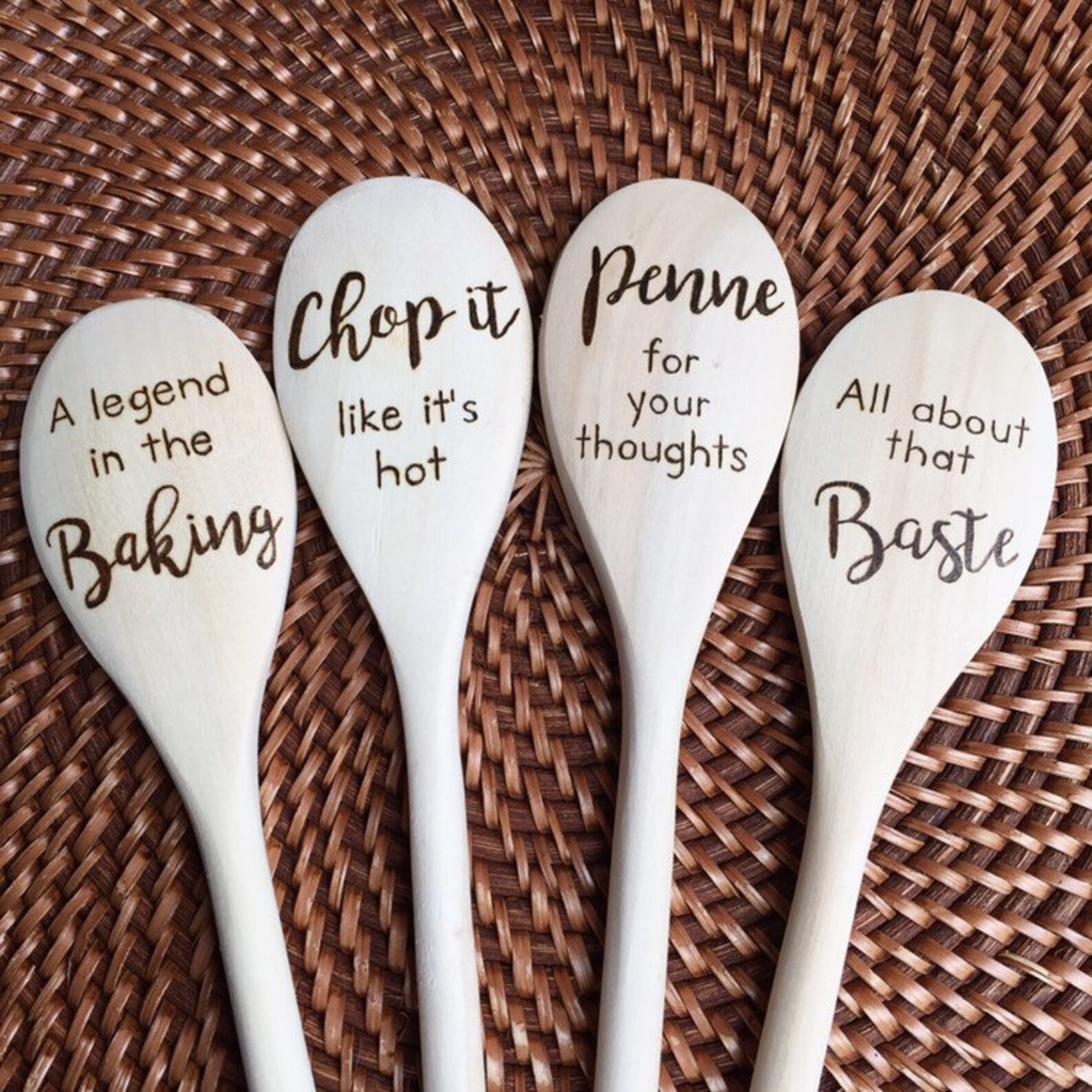 Custom Funny kitchen spoons kitchen puns woodburned spoons Etsy