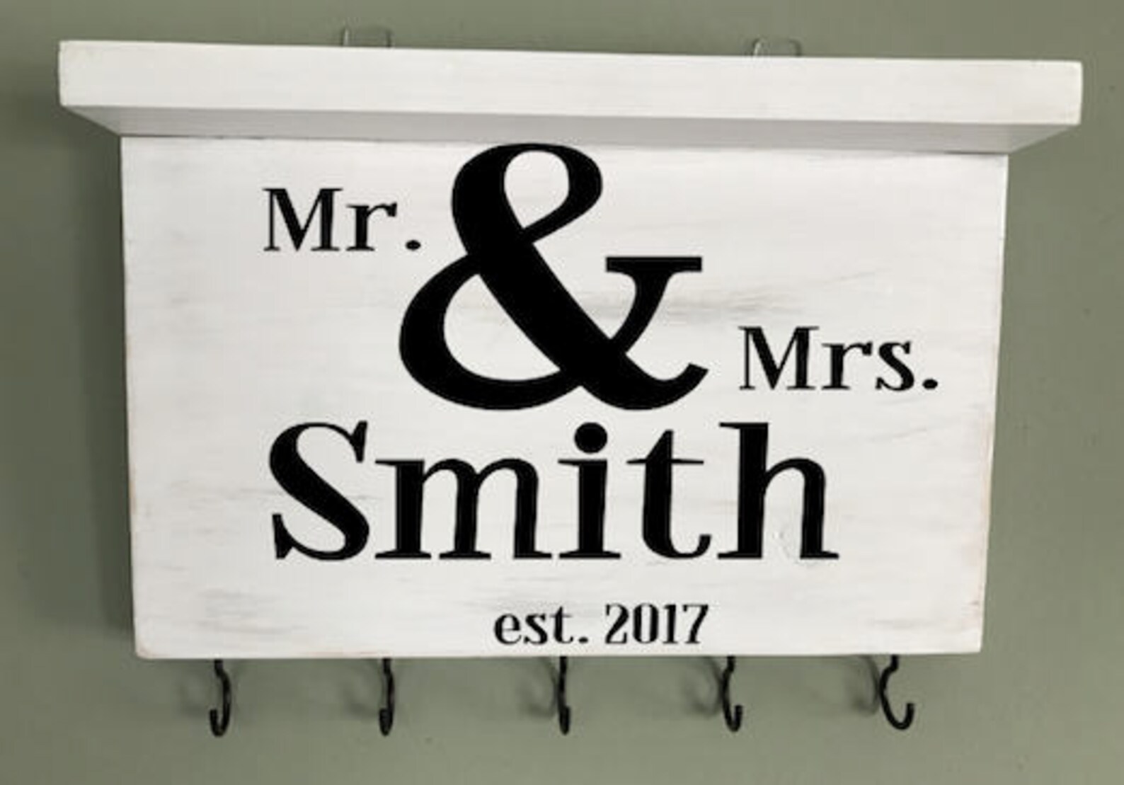 Mr and Mrs Wood Keyholder Married Name Sign Newly Married Etsy