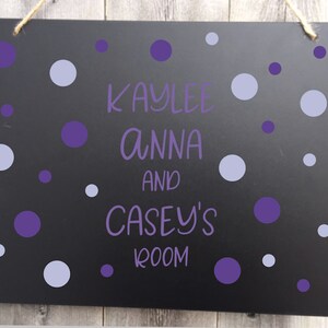 Dorm Room Name Sign Polka Dots, Roommates Name Sign, Room Name Sign, Personalized Dorm Room Sign, Girls Room Name Sign, Custom Sign image 7